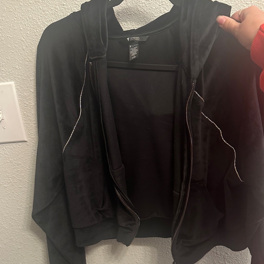 Black Velvet Victoria Secret Zip-Up Hoodie